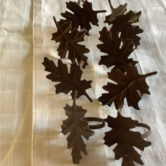 NWOT BROWN METAL LEAF NAPKIN HOLDERS - Picture 2 of 4